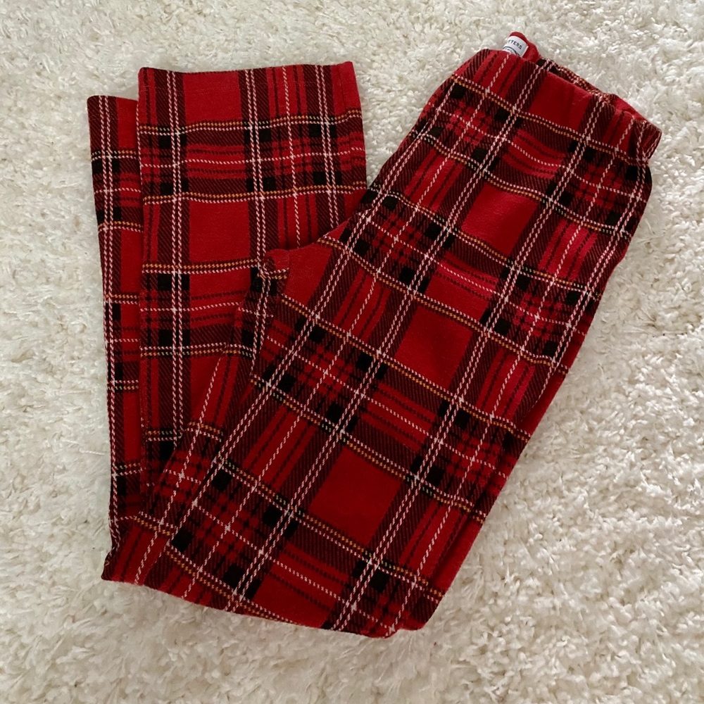 Urban Outfitters Casey Plaid Kick Flare Pants Red